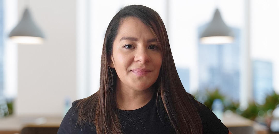 Katherine Pizarro, Senior Customer Trust Analyst at Splunk’s San Jose office. Her shirt reads, “Take the sh out of IT.”