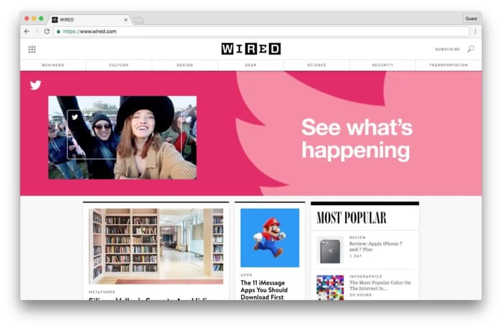 Wired Homepage - Desktop