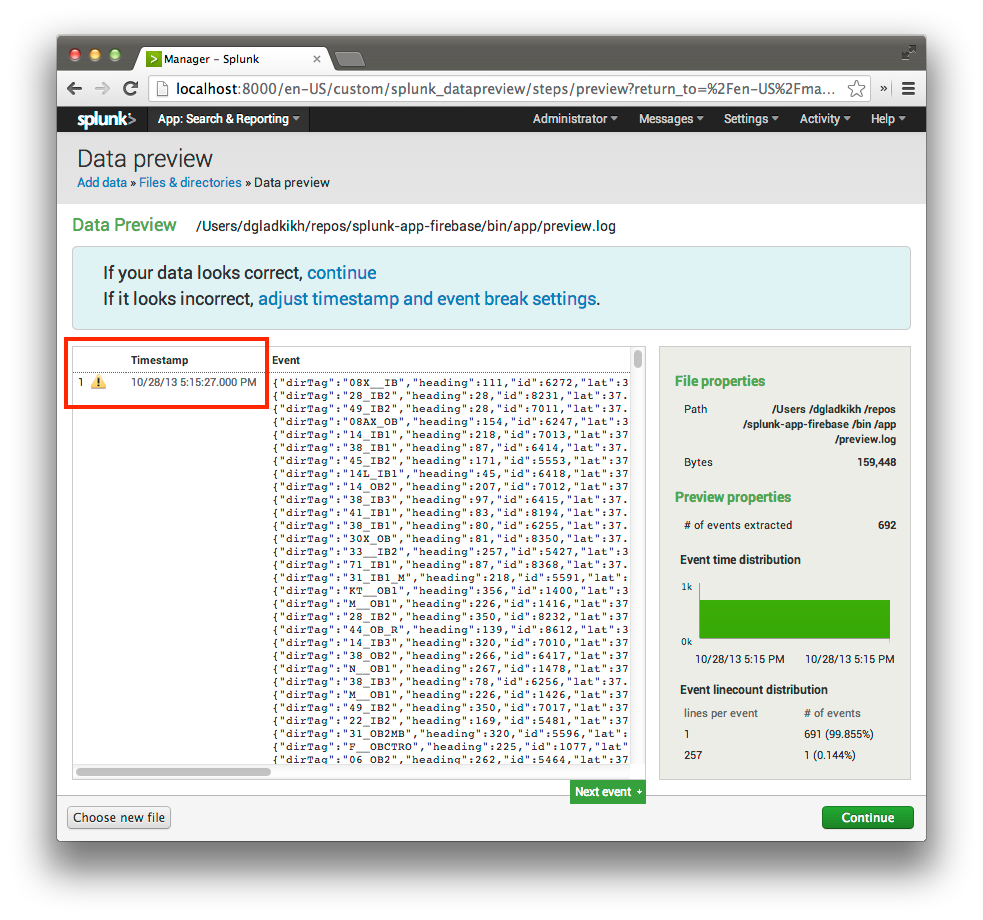 Failed to parse timestamp