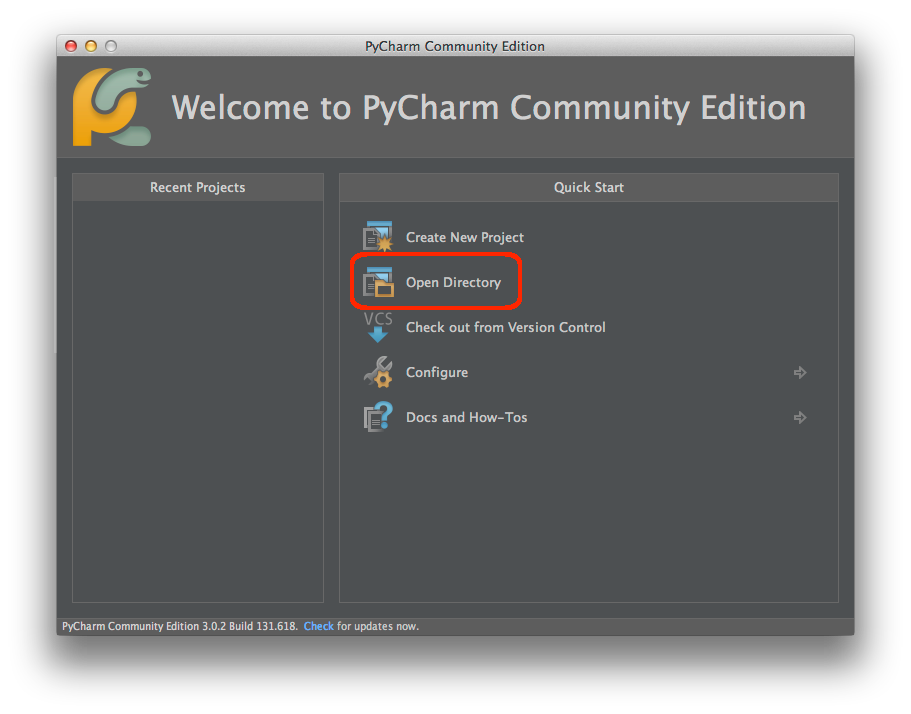 PyCharm Welcome
