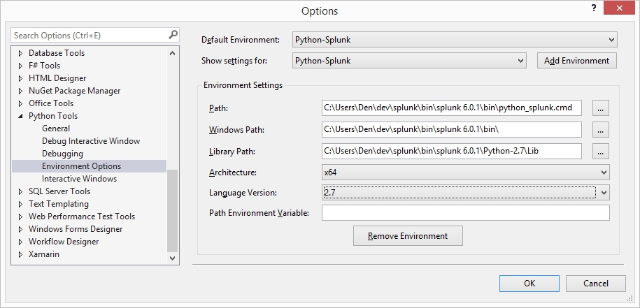 Visual Studio Options