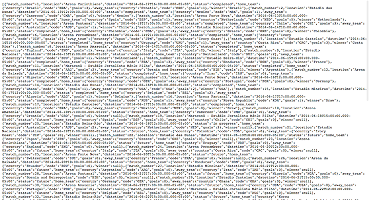 World Cup Match JSON Feed