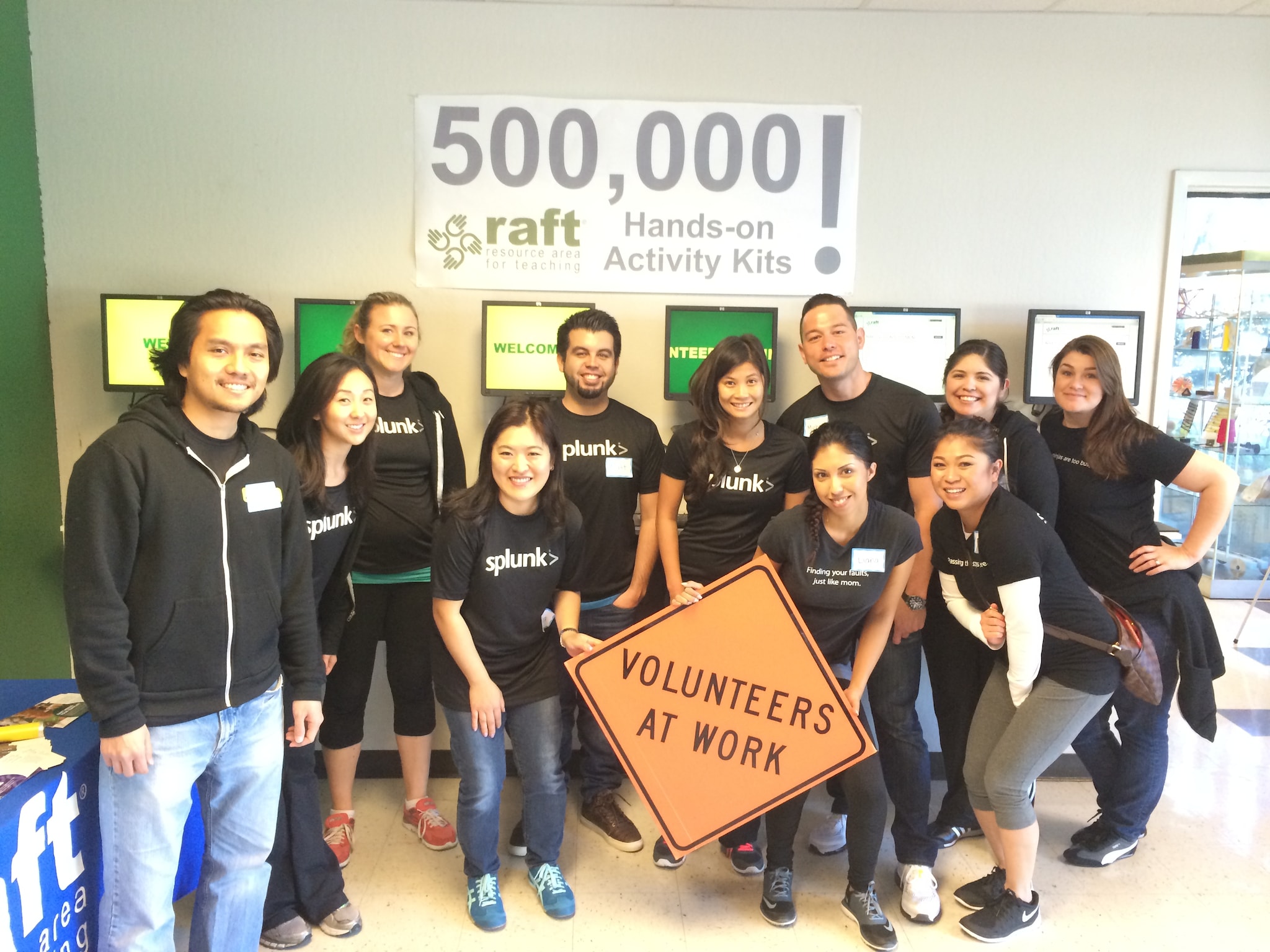 Splunk Revenue and OM building activity kits for teachers and students with RAFT in San Jose.