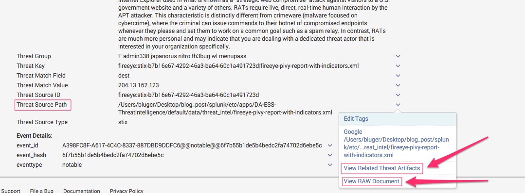 splunk workflow actions threat intel docs in enterprise security 3 3 splunk workflow actions threat intel docs in enterprise security 3 3