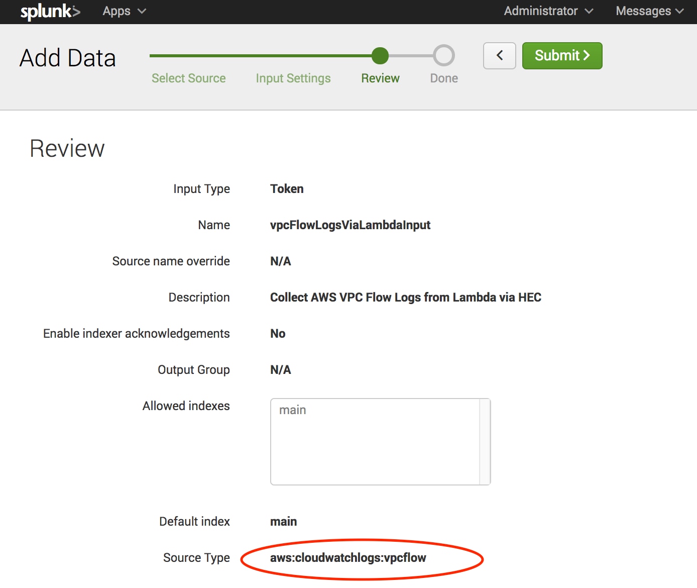 1. Configuration du HEC Splunk