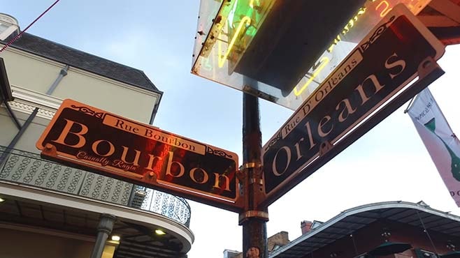 street signs Bourbon Orleans