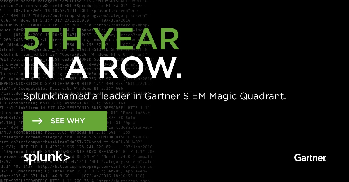 Splunk Named a Leader in Gartner SIEM Magic Quadrant for the Fifth