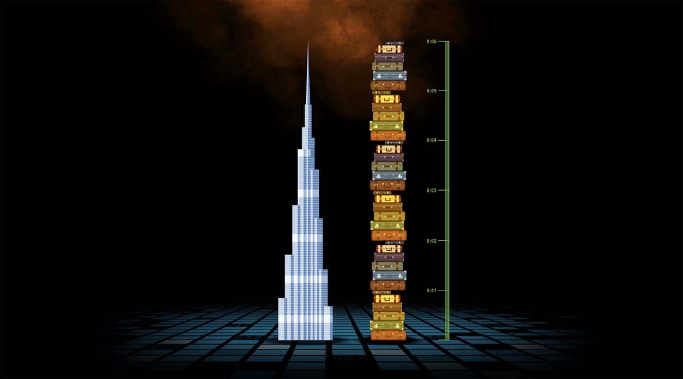 Dubai Airports luggage processing graphic