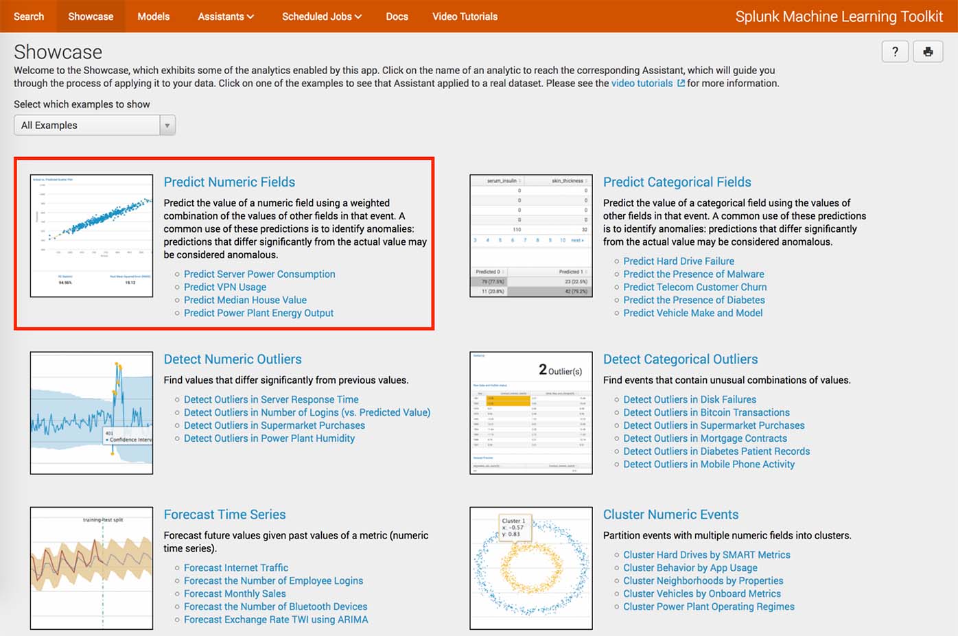 Splunk Showcase Predict Numeric Fields