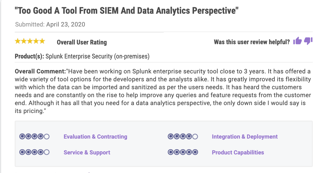 Splunk Named a 2020 Gartner Peer Insights Customer's Choice for Security Information Event Management (SIEM)