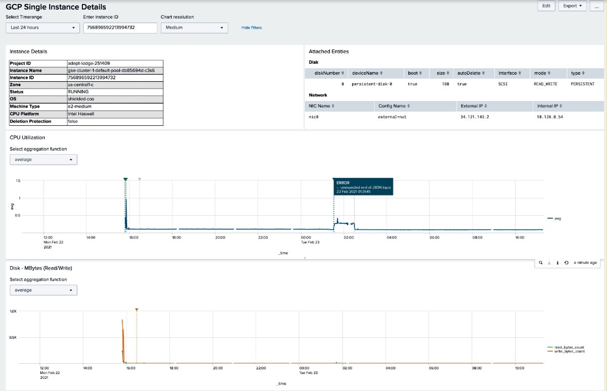 GCP Single Instance Details