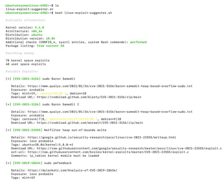 Linux Exploit Suggester