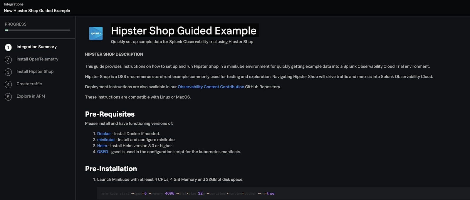 Splunk Observability Cloudの統合環境で利用できるHipster Shop Guided Example