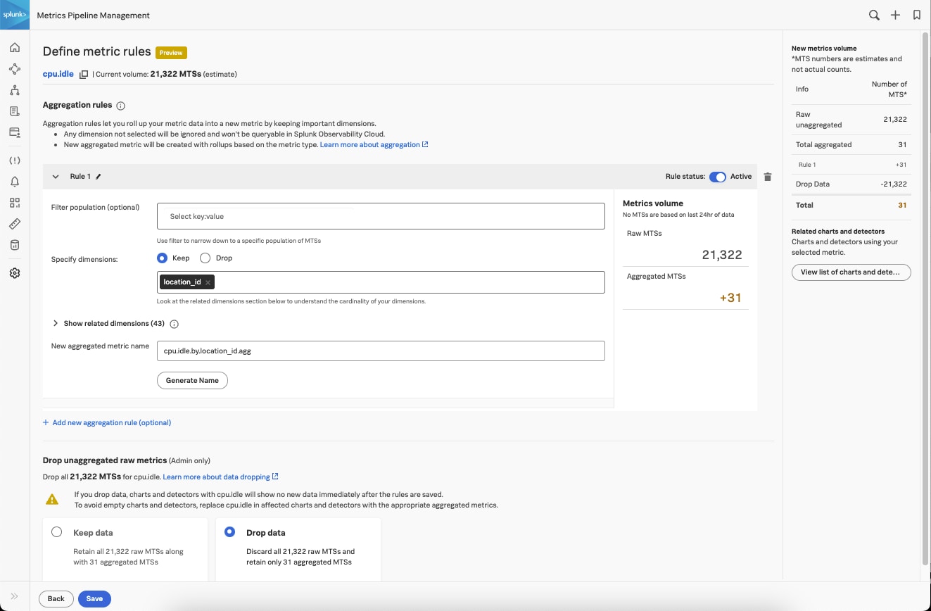 Metrics Pipeline Management