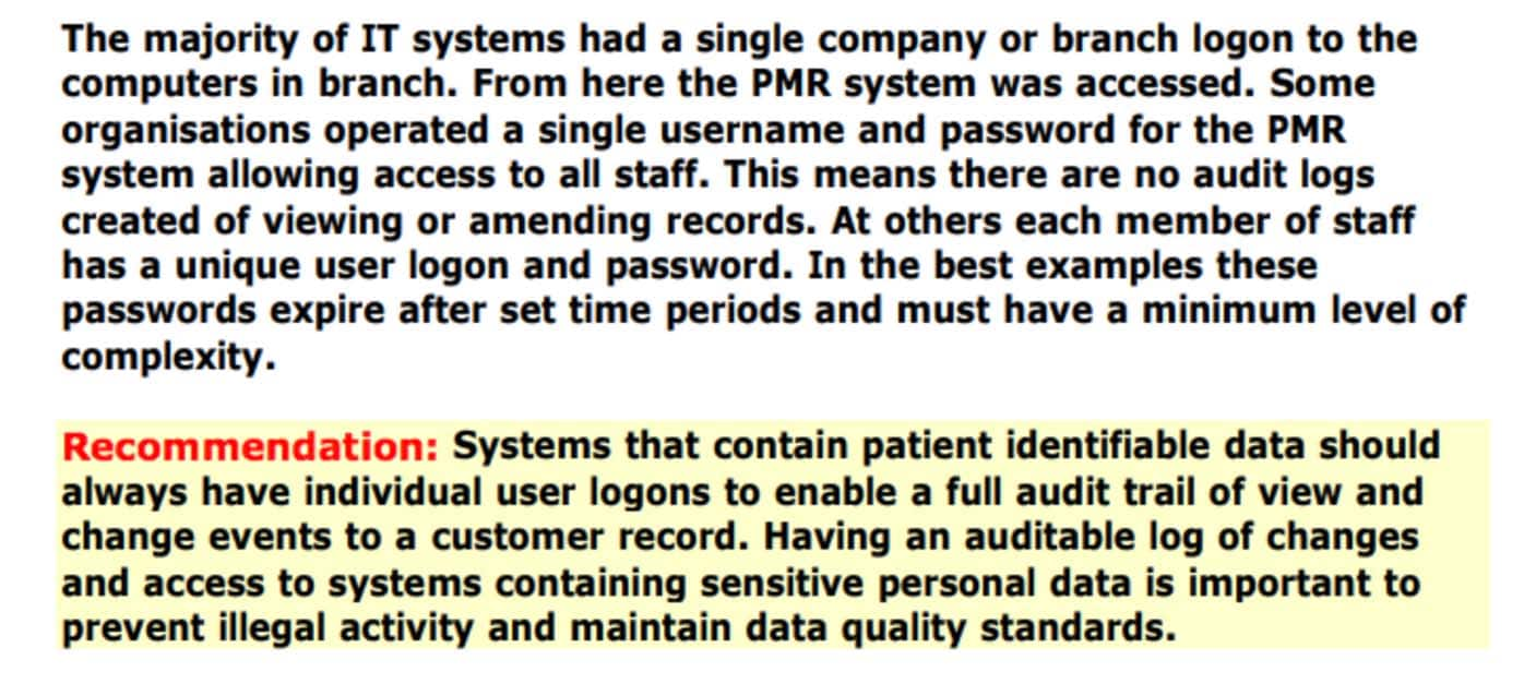 ICO pharmacies shared account warning