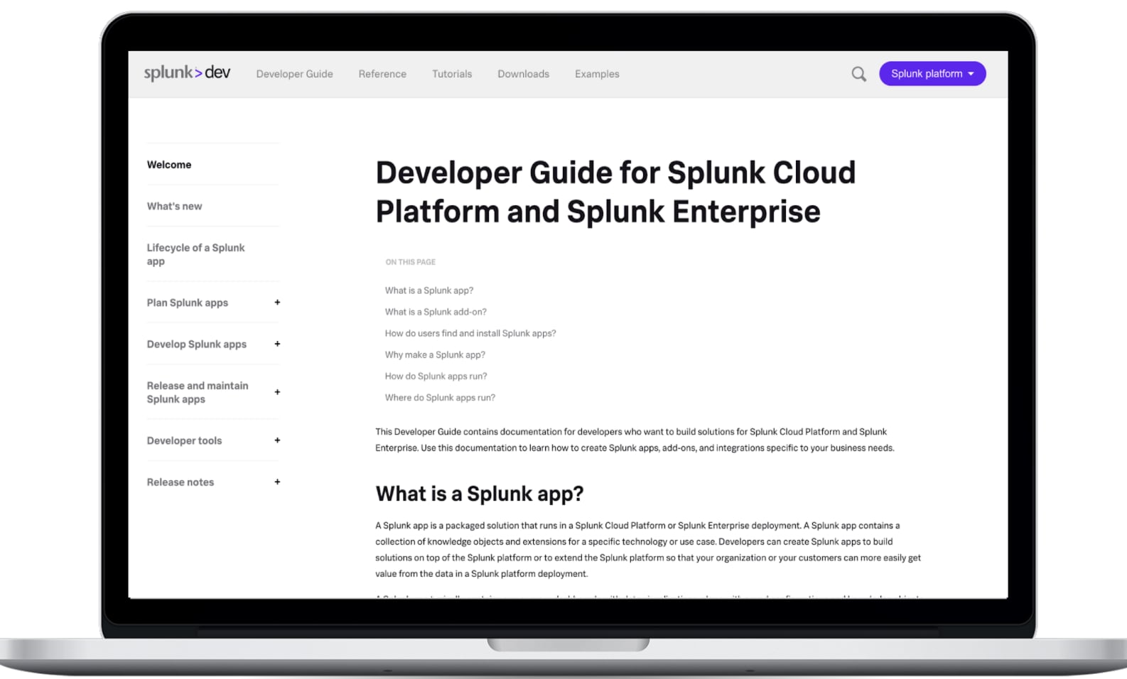 Splunk開発者向けドキュメントサイト
