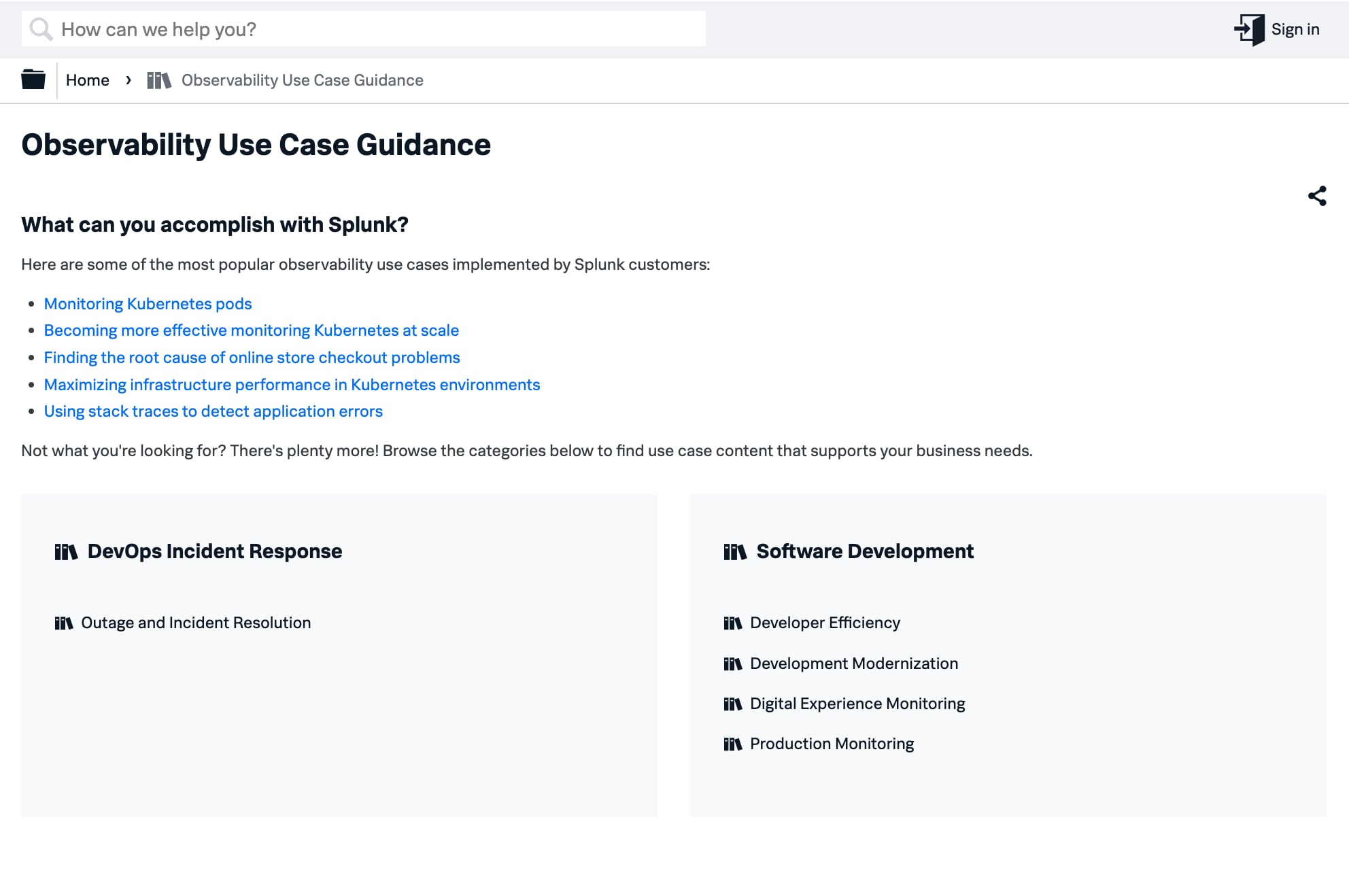 Observability Use Case Guidance