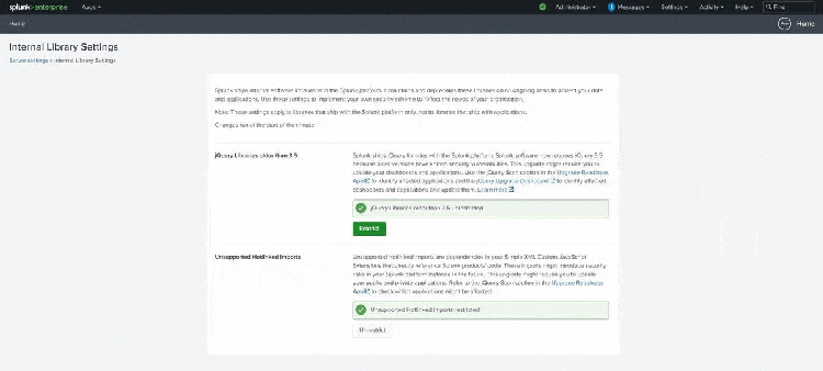 Internal Library Settings