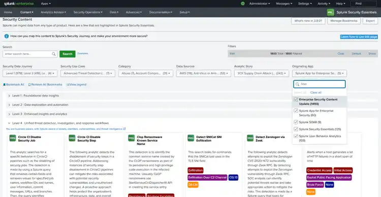 新しいセキュリティデータジャーニーと新しいSplunk Appログに対応したSSEのセキュリティコンテンツページ