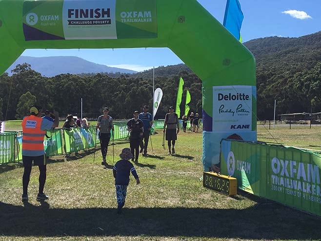 Oxfam Trailwalker finish line