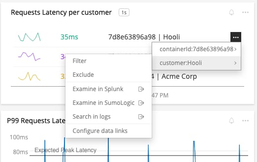 connect metrics to logs