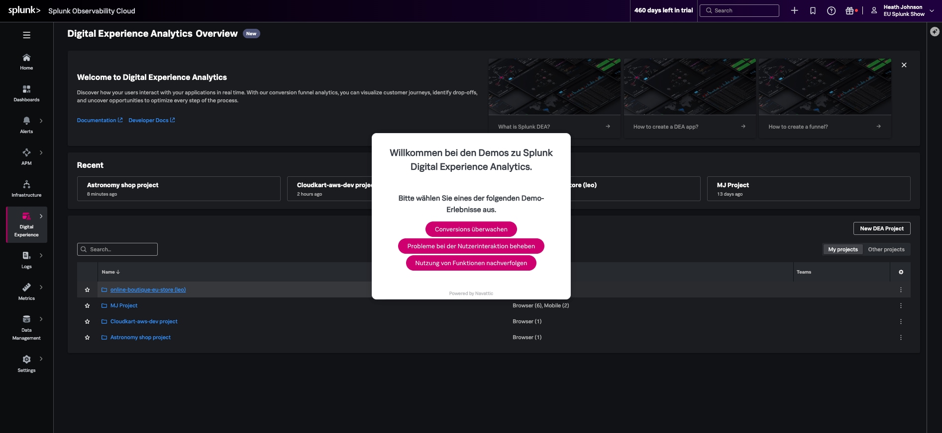Produkt-Tour zu Digital Experience Analytics