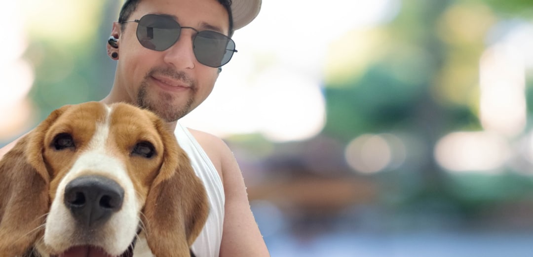 David Moreno, Offensive Security Engineer at Splunk’s San José office out on a walk with his dog.