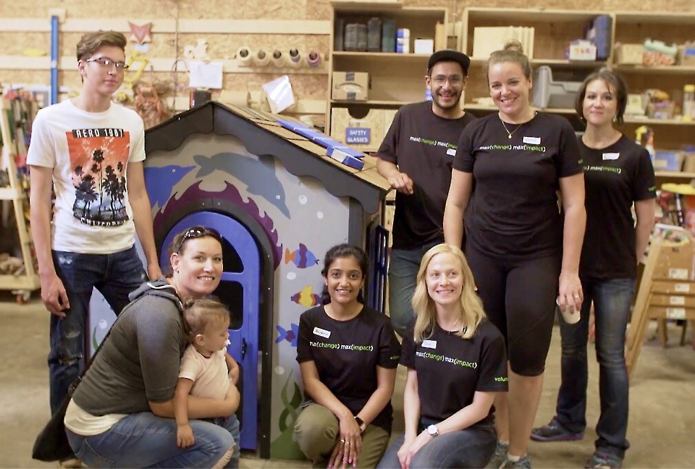 Splunk employees working on a project together