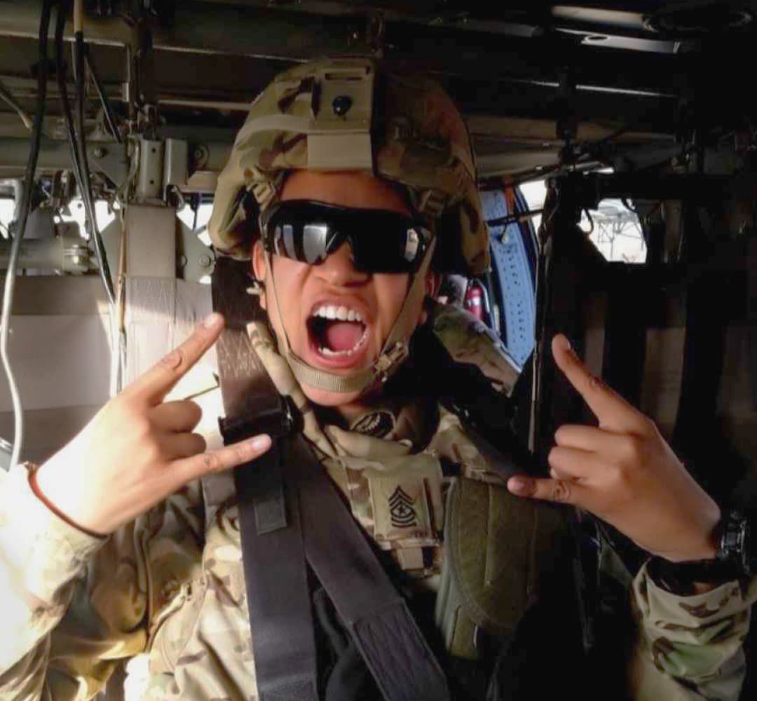 Decked out in tactical gear inside an aircraft, Splunk Partner Technical Manager and veteran Vivian Richards is excited and ready for her next mission.