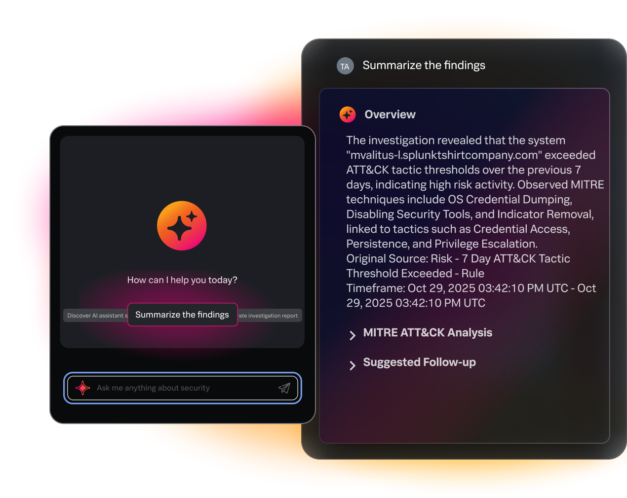 AI assistan in security chat
