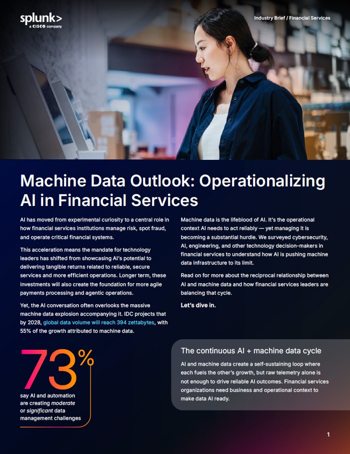 Machine Data Outlook: Operationalizing AI in Financial Services 