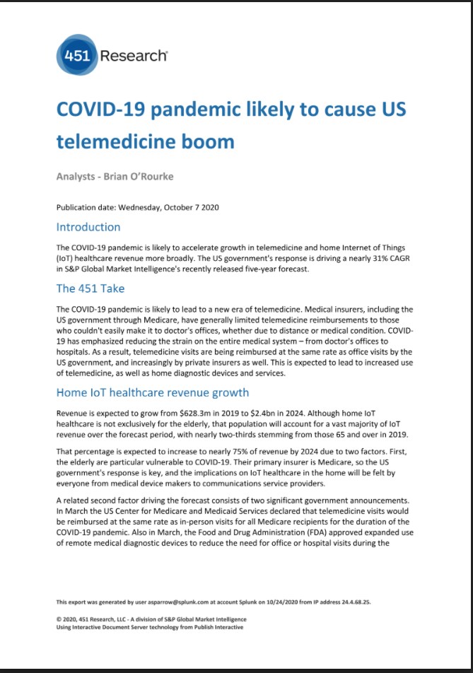 COVID-19 pandemic likely to cause US telemedicine boom