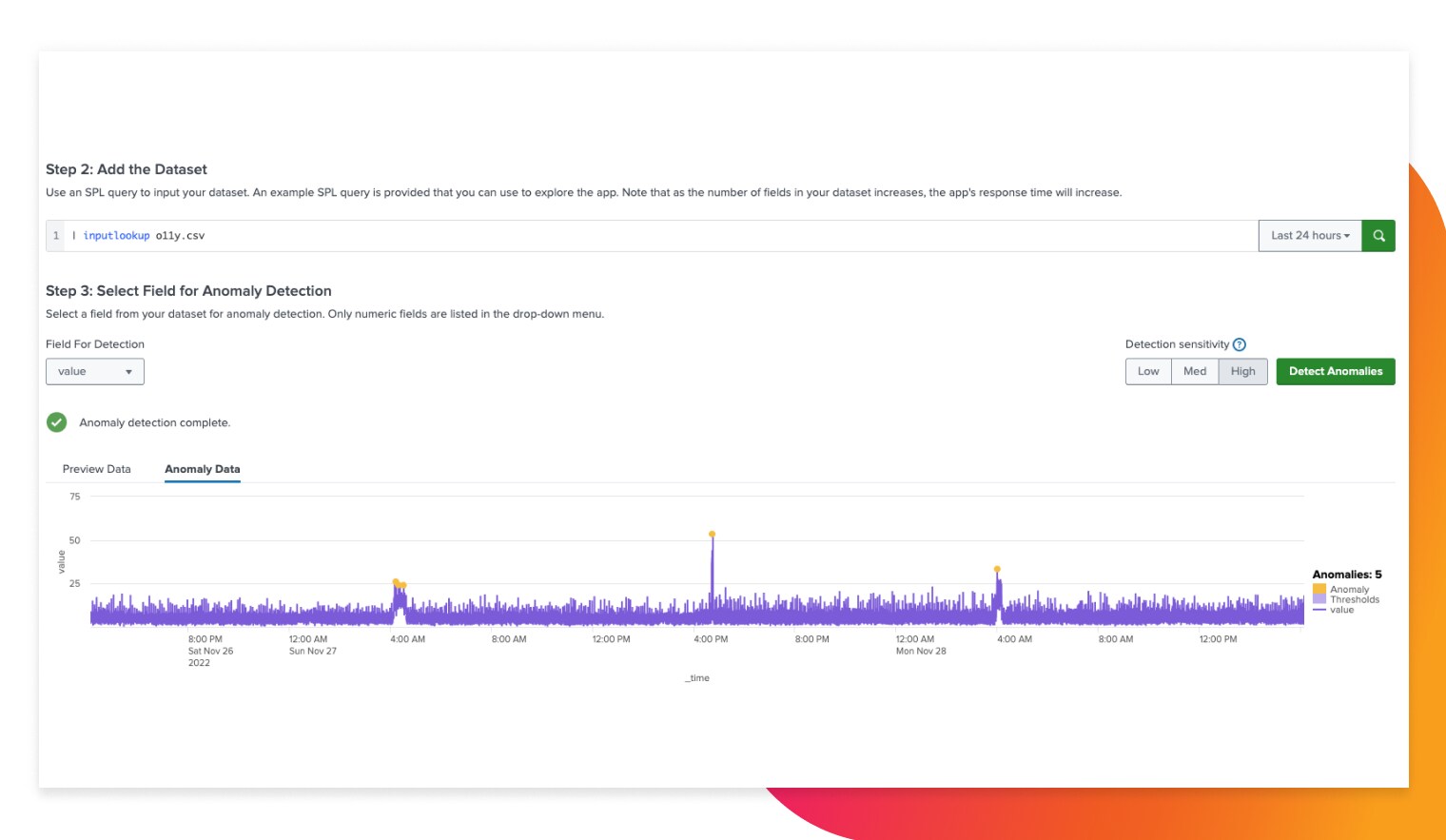 适用于异常检测的 Splunk 应用