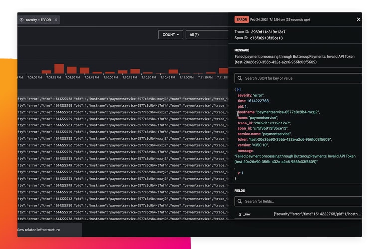 seamlessly transition from traces to logs