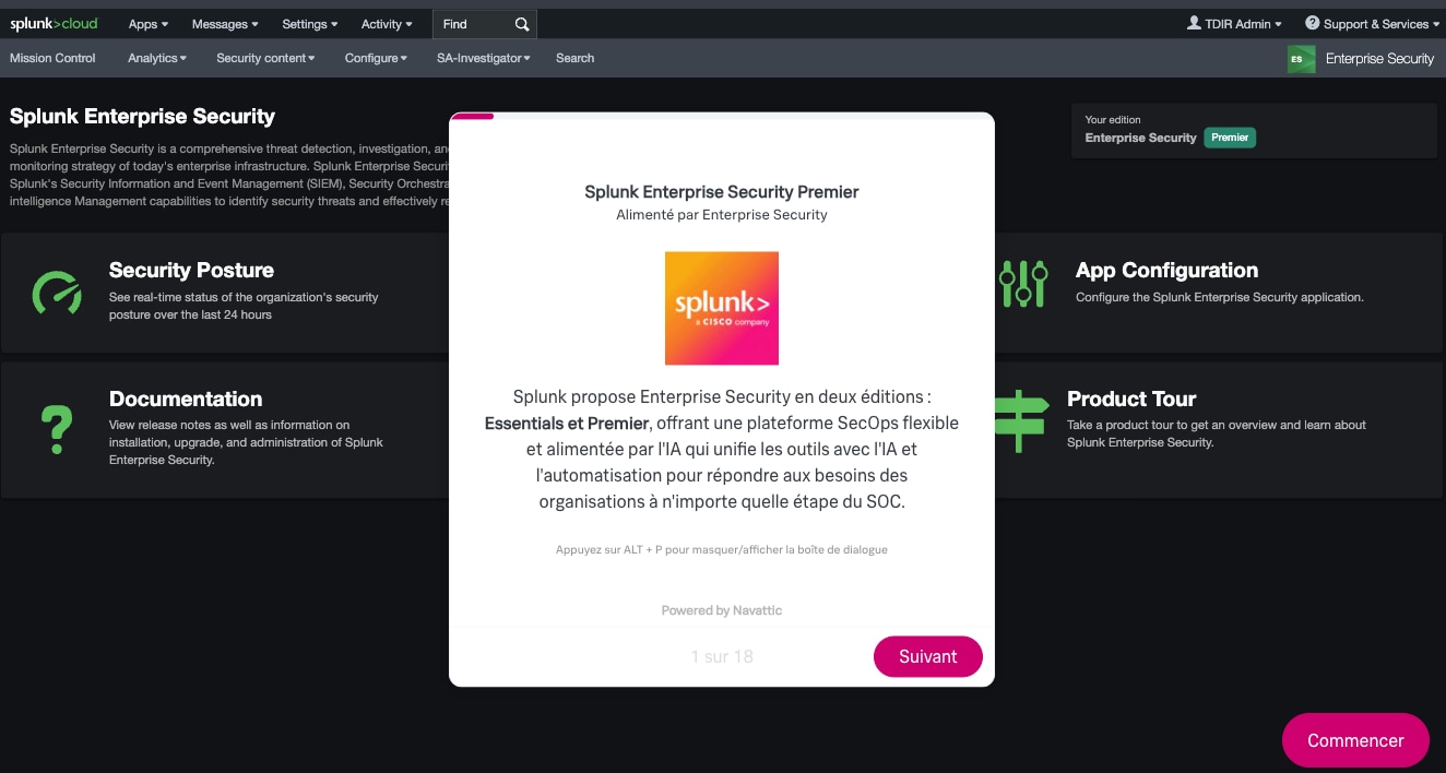 Splunk Enterprise Security Premier – Visite guidée