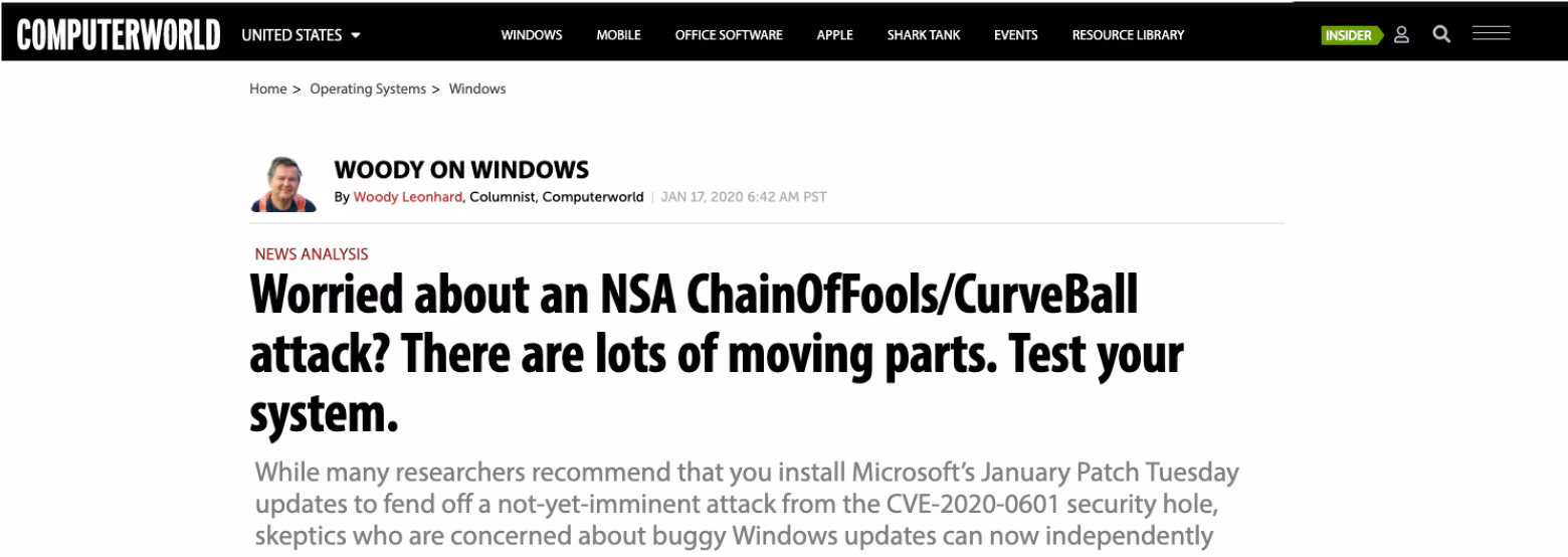 Computerworld article