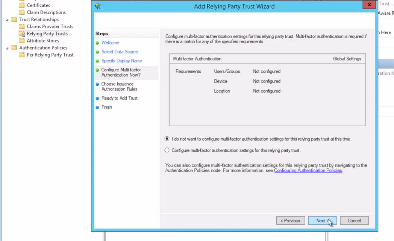 Step 7 Do Not Configure