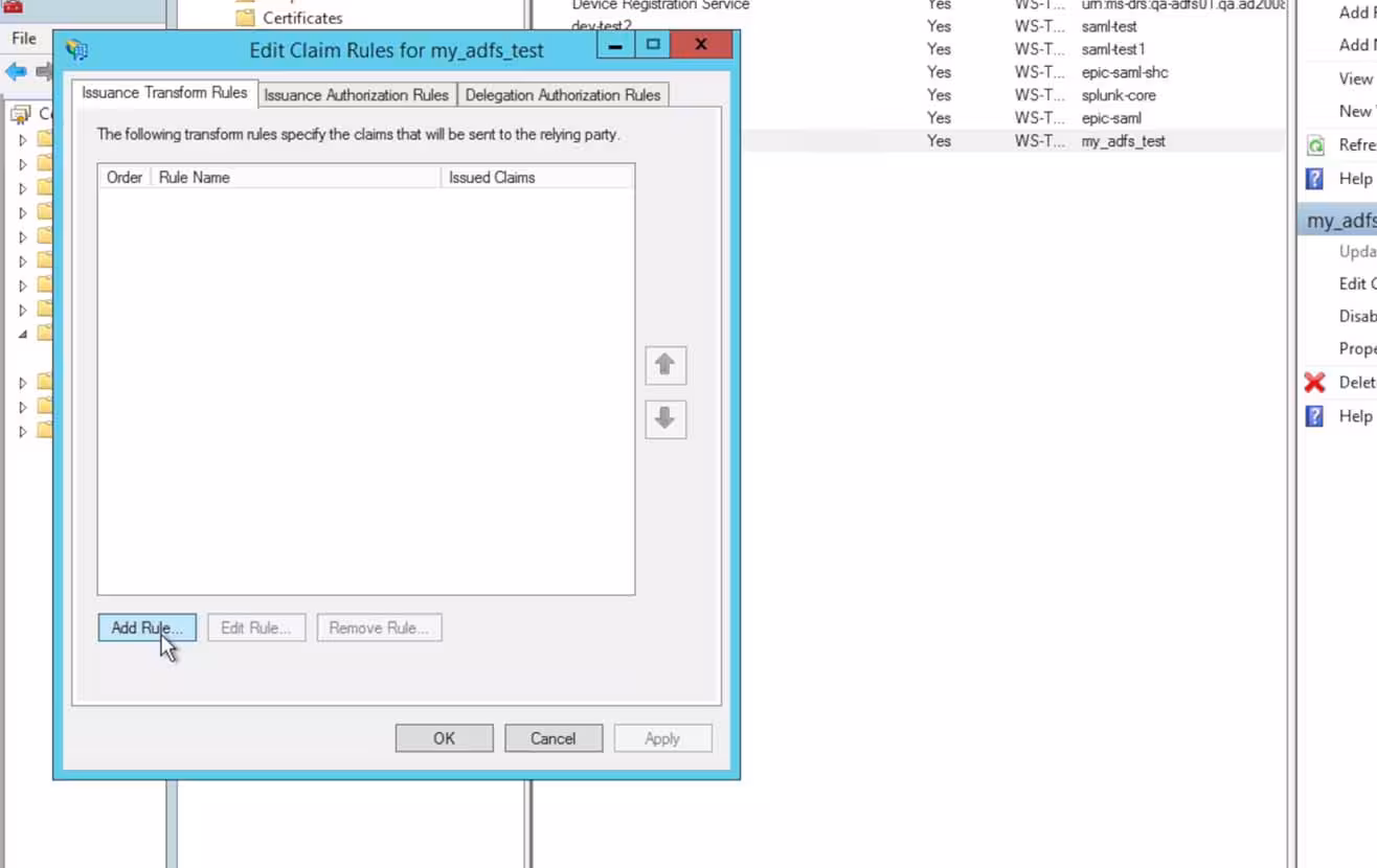 Step 19 add claim rule