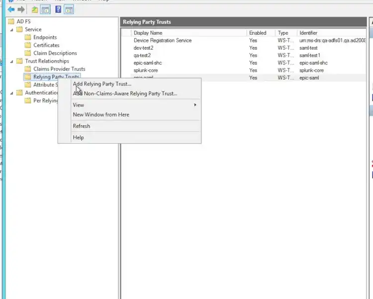 Step 4 add relying party trust