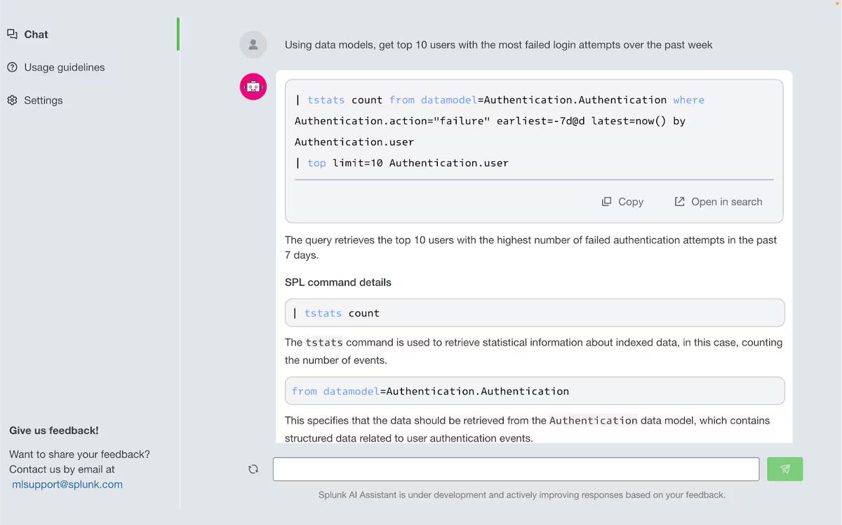 Introducing Splunk AI Assistant for SPL Through a Cloud Connected ...