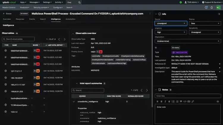Splunk Enterprise Security Guided Product Tour