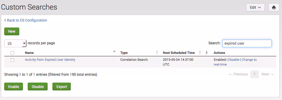 Enterprise Security - Expired Identities Correlation Search