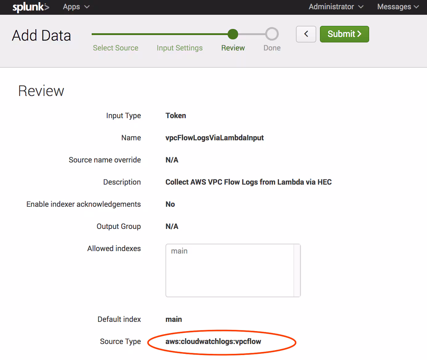 1. Configure Splunk HEC