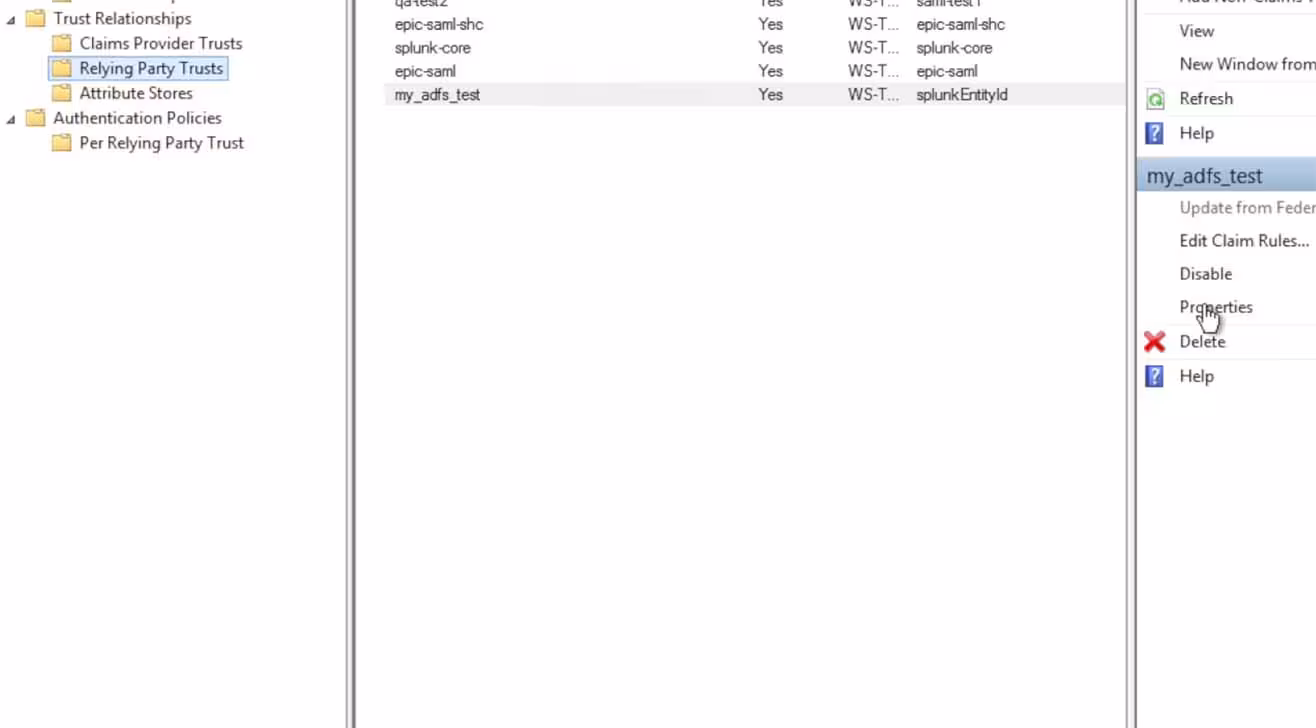 Step 10 Relying Party Trust properties