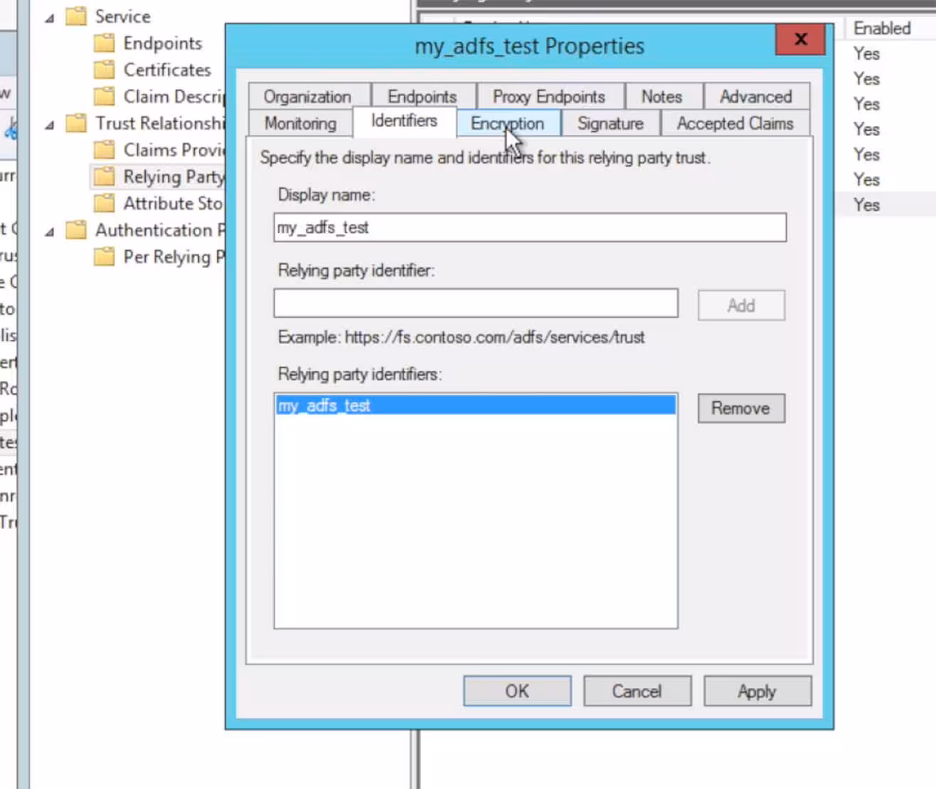 Step 12 encryption tab