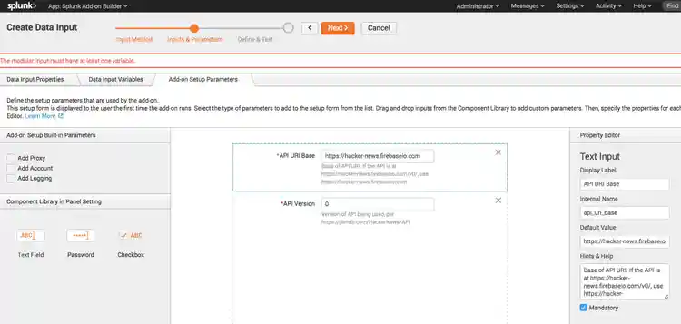 Add-on Setup Parameters